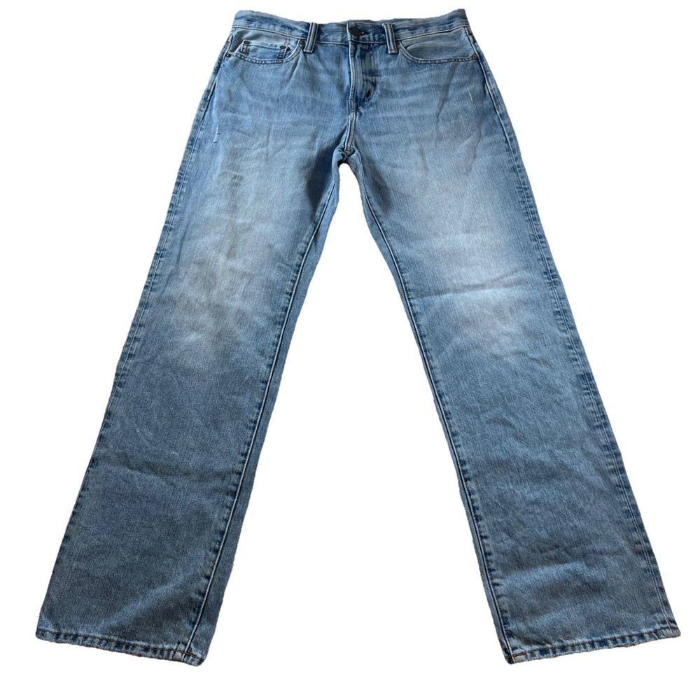 American‎ Eagle Jeans Mens 31x31 Blue Relaxed Whiskered Faded Distressed Light